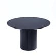 Pemberly Row 7-Piece Round Solid Wood Dining Table with 6 Dining Chairs in Black