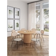 Pemberly Row 7-Piece Round Wood Dining Table with 6 Dining Chairs in Oatmeal