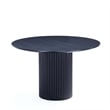 Pemberly Row Round Solid Wood Dining Table with 4 Dining Chairs in Gray