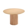 Pemberly Row Round Solid Wood Dining Table with 4 Dining Chairs in Oatmeal