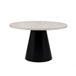 Pemberly Row 5-Piece Transitional Modern Round Dining Set in Black & White