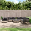 Pemberly Row Contemporary Garden Lounge Set Set of 9 in Anthracite