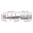 Pemberly Row Contemporary Garden Lounge Set Set of 9 in Anthracite