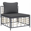 Pemberly Row Contemporary Garden Lounge Set in Anthracite/Gray