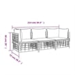 Pemberly Row Contemporary Garden Lounge Set in Anthracite/Gray