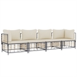 Pemberly Row Poly Rattan Medium Modular Garden Lounge Set in Charcoal