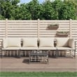 Pemberly Row Poly Rattan Modular Garden Lounge Set in Beige