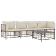 Pemberly Row Poly Rattan Modular Garden Lounge Set in Beige