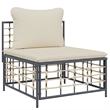 Pemberly Row Poly Rattan Modular Garden Lounge Set in Beige