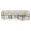 Pemberly Row Poly Rattan Modular Garden Lounge Set in Beige