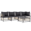 Pemberly Row Poly Rattan Large Modular Garden Lounge Set in Dark Gray