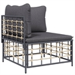 Pemberly Row Poly Rattan Large Modular Garden Lounge Set in Dark Gray