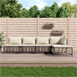 Pemberly Row Contemporary Garden Lounge Set in Anthracite/Beige