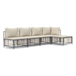 Pemberly Row Contemporary Garden Lounge Set in Anthracite/Beige