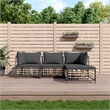 Pemberly Row Poly Rattan Medium Modular Garden Lounge Set in Anthracite