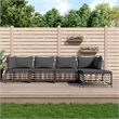 Pemberly Row Poly Rattan Medium Modular Garden Lounge Set in Anthracite