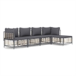 Pemberly Row Poly Rattan Medium Modular Garden Lounge Set in Anthracite
