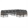 Pemberly Row Garden Lounge Set Set of 11 in Anthracite & Dark Gray