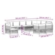 Pemberly Row Garden Lounge Set Set of 11 in Anthracite & Dark Gray