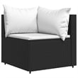 Pemberly Row PE Rattan Medium Adjustable Feet Patio Lounge Set in Black