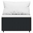 Pemberly Row PE Rattan Medium Adjustable Feet Patio Lounge Set in Black