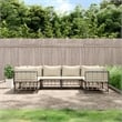 Pemberly Row Contemporary Garden Lounge Set in Anthracite/Gray