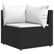 Pemberly Row Patio Lounge Set Black Frame With White Cushions