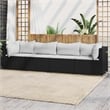 Pemberly Row Contemporary Patio Lounge Set Black & White (Cushions)