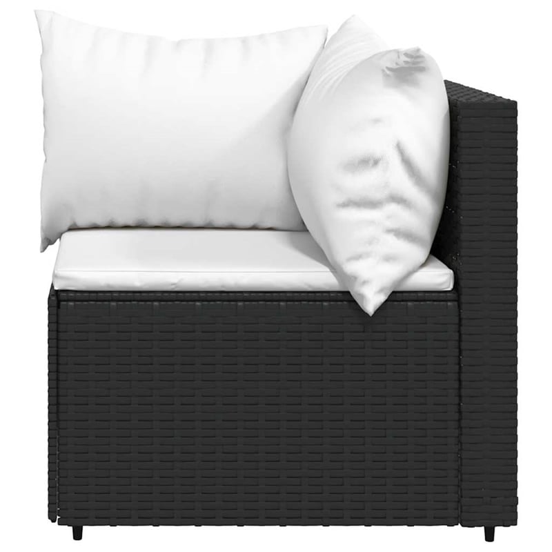 Pemberly Row Contemporary Patio Lounge Set Black & White (Cushions)