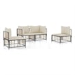 Pemberly Row Contemporary Garden Lounge Set in Anthracite/Gray