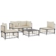 Pemberly Row Poly Rattan Standard Modular Garden Lounge Set in Anthracite