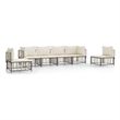 Pemberly Row Poly Rattan Modular Garden Lounge Set in Anthracite