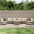 Pemberly Row Contemporary Garden Lounge Set in Anthracite & Beige