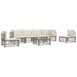 Pemberly Row Contemporary Garden Lounge Set in Anthracite & Beige