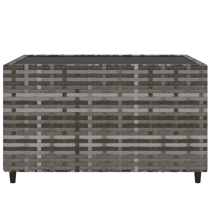 Pemberly Row Poly Rattan Medium Adjustable Feet Patio Lounge Set Gray
