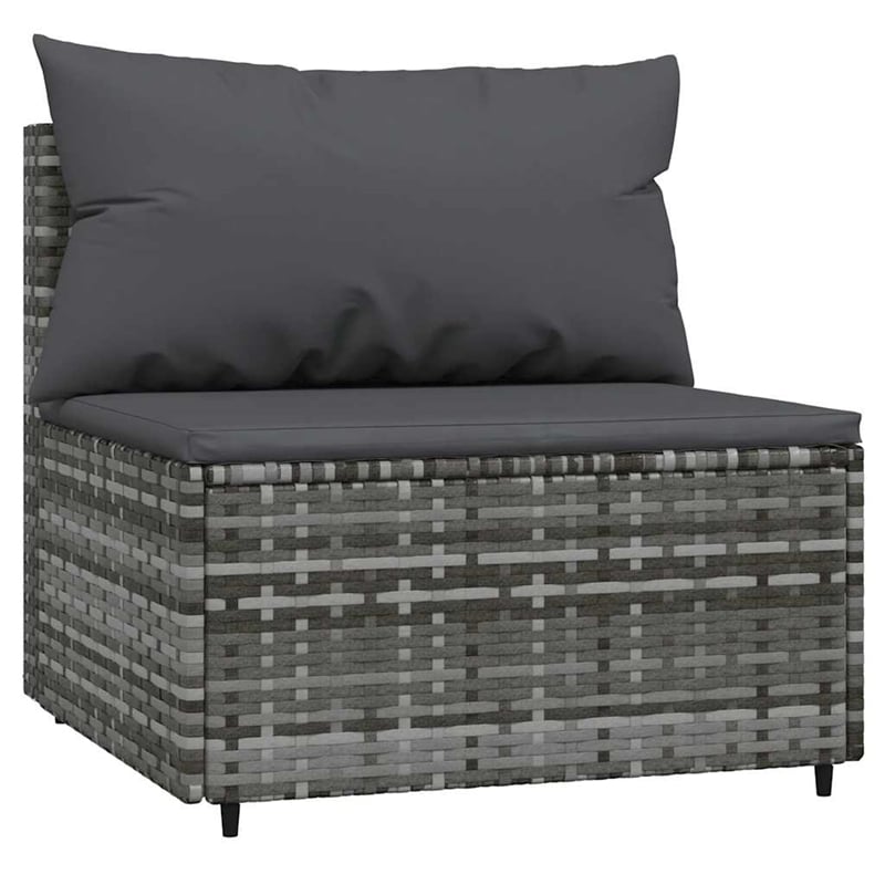 Pemberly Row Contemporary Patio Lounge Set Gray With Anthracite Cushions