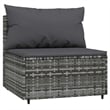 Pemberly Row Contemporary Patio Lounge Set Gray With Anthracite Cushions