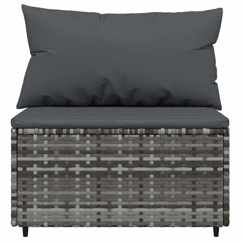 Pemberly Row Contemporary Patio Lounge Set Gray With Anthracite Cushions