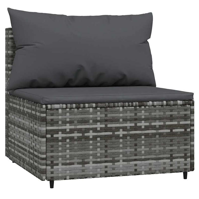 Pemberly Row PE Rattan Compact Adjustable Feet Patio Lounge Set in Gray