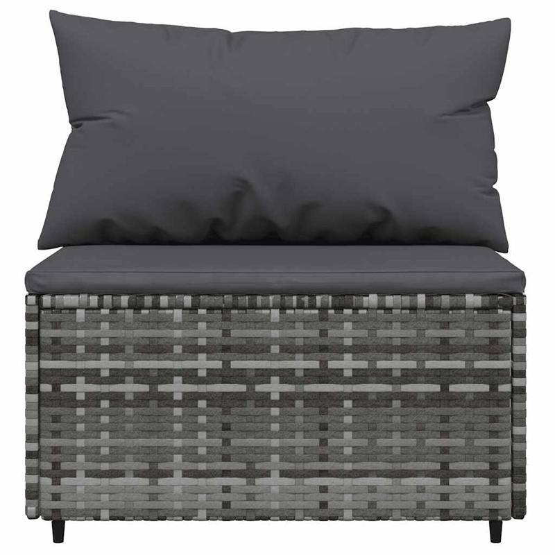 Pemberly Row PE Rattan Compact Adjustable Feet Patio Lounge Set in Gray