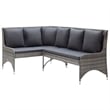 Pemberly Row Synthetic Poly Rattan Garden Sofa Set of 2 in Powder-coated Gray