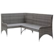 Pemberly Row Synthetic Poly Rattan Garden Sofa Set of 2 in Powder-coated Gray