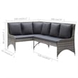 Pemberly Row Synthetic Poly Rattan Garden Sofa Set of 2 in Powder-coated Gray