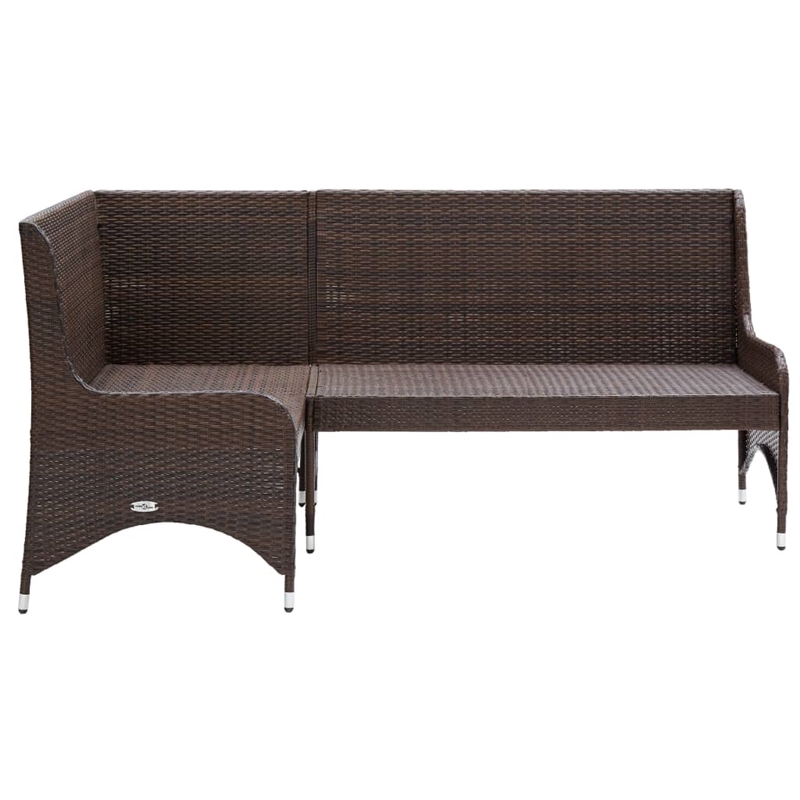 Pemberly Row Contemporary Garden Sofa Set of 2 in Brown And Cream/White