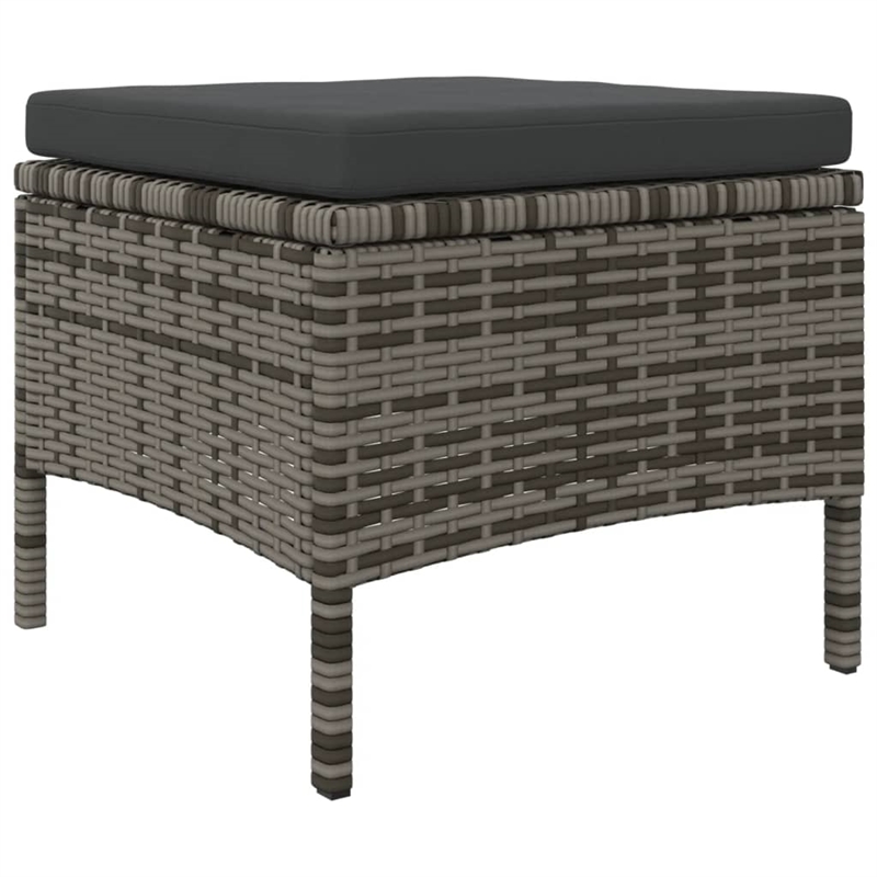 Pemberly Row PE Rattan 2 Seater Removable Covers Patio Sofa Set in Gray