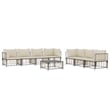 Pemberly Row Contemporary Garden Lounge Set in Anthracite/Gray