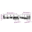 Pemberly Row Contemporary Garden Lounge Set in Anthracite/Gray