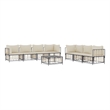 Pemberly Row Contemporary Garden Lounge Set in Anthracite/Gray