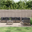 Pemberly Row Contemporary Garden Lounge Set in Anthracite/Gray