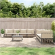 Pemberly Row Contemporary Garden Lounge Set in Anthracite/Gray